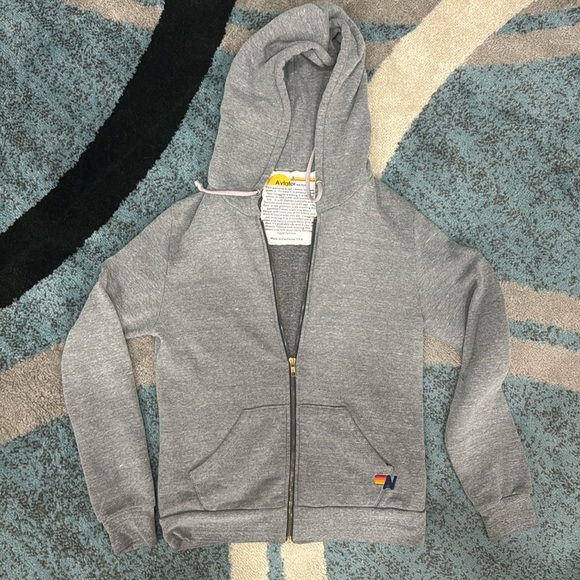 Aviator Nation Heather Grey Lightening Bolt Hoodie.  Sz Small - Picture 3 of 14
